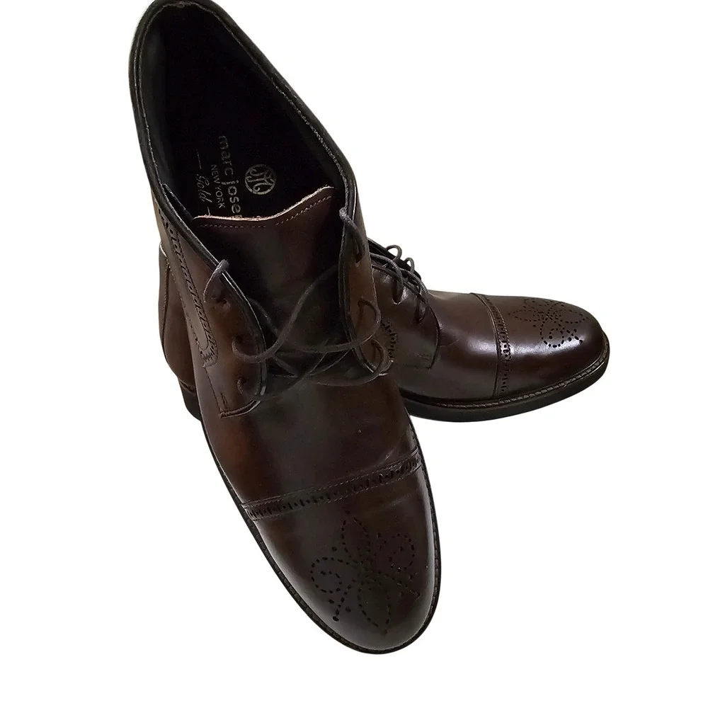 Marc Joseph New York Gold Ankle Mens Brown Leather Brogue Chukka Boots Size 11